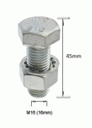 High Tensile Towball Bolt and Nut - M16 x 45mm (mp249tp)